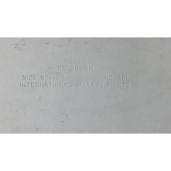 Vtg E Brown Signed Lithograph Horse Foal & Collie Dogs Wood Carved Frame # 361 - Picture 9 of 9